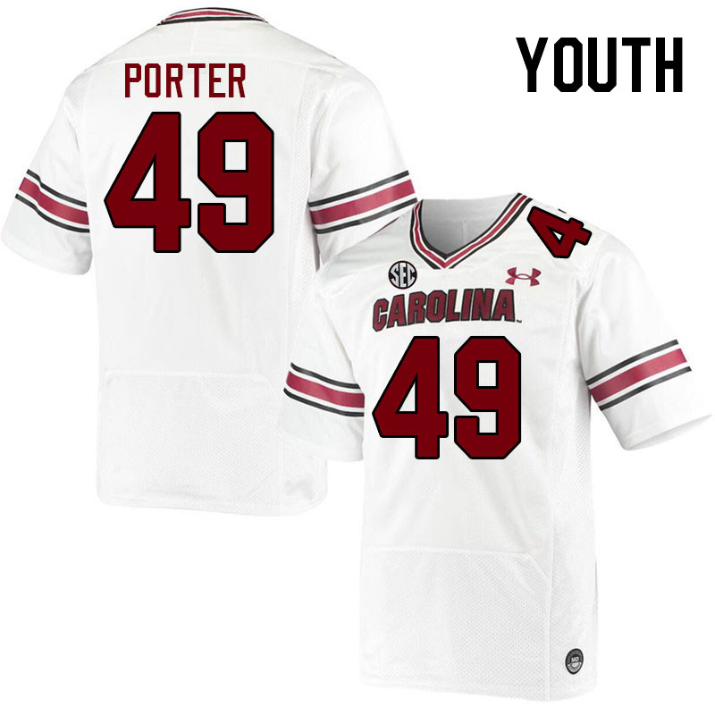 Youth #49 Rondarius Porter South Carolina Gamecocks College Football Jerseys Stitched-White